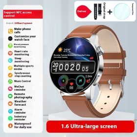 Sports Bracelet Smart Watch Male Blood Pressure Bluetooth (Option: Brown Leather)