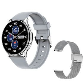 Smart Couple Watch Round Screen Bluetooth Calling Heart Rate Blood Oxygen Sleep Monitoring (Option: Gray 2)