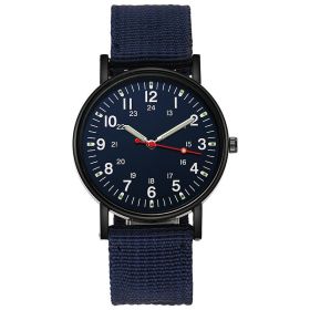 Men's Watch Nylon Woven Belt Casual Spor (Option: Blue-Default)
