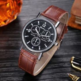 Fashion Casual All-matching Men's Quartz Watch (Option: Brown With Black)
