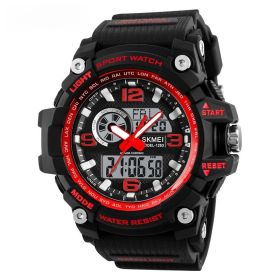 Sports Waterproof Electronic Watch Multifunctional Men (Option: Red Circle Black Belt)