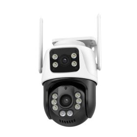 Outdoor Home Remote Dual Screen Wireless Monitor (Option: British Standard No Memory-Wifi Wired Network-3MP)