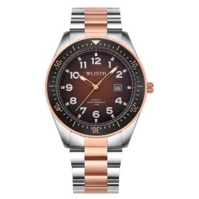 Men's Waterproof Luminous Calendar Quartz Watch Steel Strip (Option: Steel Belt Brown Surface)