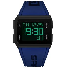 Fashion Square Luminous Watch All-match Watch (Option: Black And Blue)