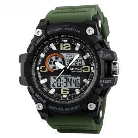 Sports Waterproof Electronic Watch Multifunctional Men (Option: Army Green)