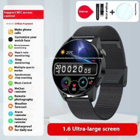 Sports Bracelet Smart Watch Male Blood Pressure Bluetooth (Option: Black Steel)