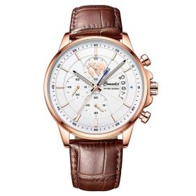 Men's Watch Male Full-automatic Waterproof Luminous Calendar (Option: 209 Brown Leather Surface)