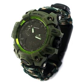 Outdoor Waterproof Multifunctional Climbing Watch Parachute Cord Woven Emergency Survival Watch (Option: Mountain Camouflage)