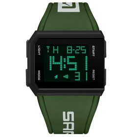 Fashion Square Luminous Watch All-match Watch (Option: Black Green)