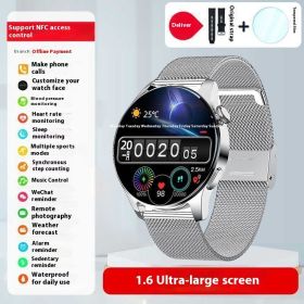 Sports Bracelet Smart Watch Male Blood Pressure Bluetooth (Option: Silver Steel)