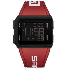 Fashion Square Luminous Watch All-match Watch (Option: Black Red)